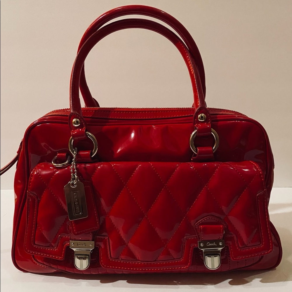 NEVER USED Coach Quilted Patent Leather Satchel
